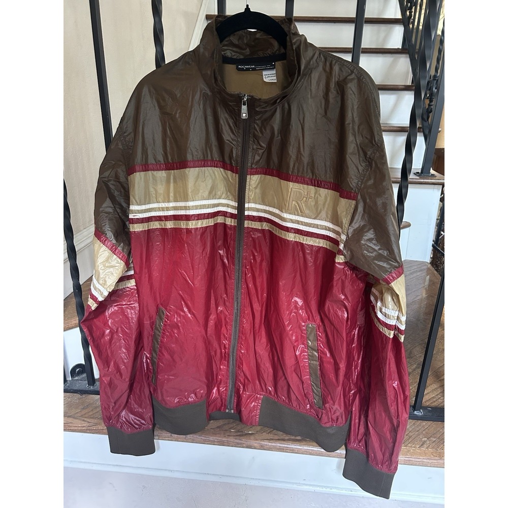 Vintage Rocawear Jacket Mens Large Windbreaker Zip Streetwear Hip Hop 00s Y2K
